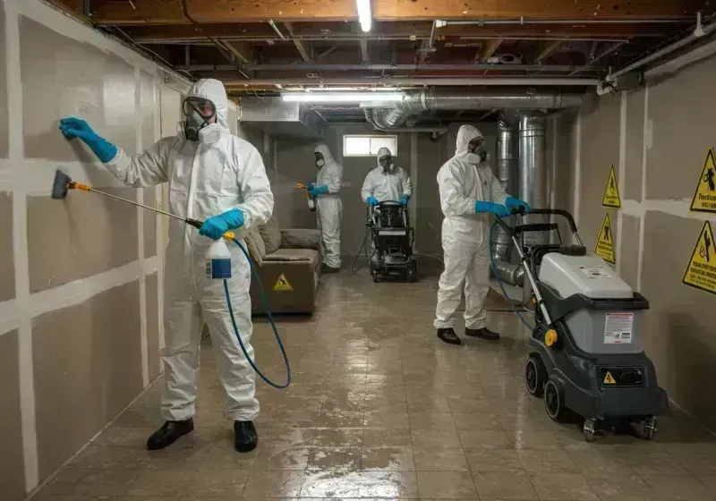 Basement Moisture Removal and Structural Drying process in Falmouth Foreside, ME